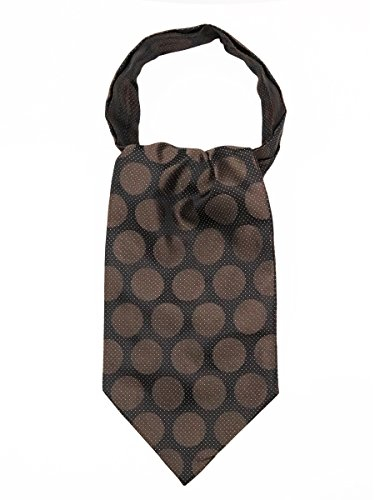 WANYING Herren Krawattenschal Ascotkrawatte Schal Cravat Ties Einfach Schick für Gentleman - Gepunktet Braun & Schwarz