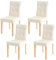 Mendler 4er-Set Esszimmerstuhl HWC-E58, Stuhl Essstühle, MVG-Zertifiziert - Kunstleder Creme, helle Beine