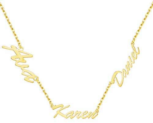 MissChic Namenskette, Silber Personalisierte Kette,18K Rosegold/Gold Vergoldet Kette mit Name, Geschenk für Freuen, Herren, Freundin, Mutter, Schwester