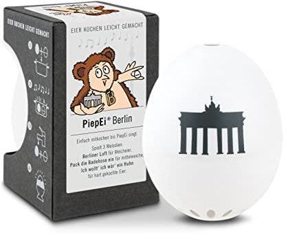 PiepEi Berlin - Singende Eieruhr zum Mitkochen - Eierkocher für 3 Härtegrade - Berlin Geschenke - Lustiges Kochei - Musik Eggtimer - Brainstream