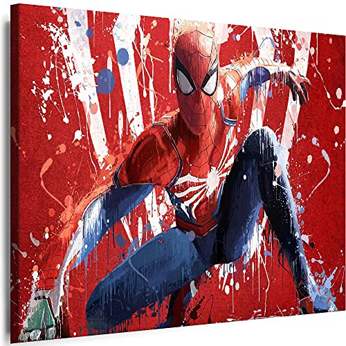 Myartstyle - Bilder Spiderman 70 x 50 cm Leinwandbilder XXL - 1 Teilige Wandbilder Film Popular Movies Kunstdrucke w-P-2020-0121