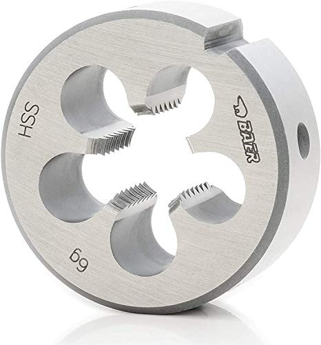 BAER Filiera UNC 3/8 x 16 – Filiera filettata HSS – filettatura esterna – maschiatura – filettatura esterna – maschiatura