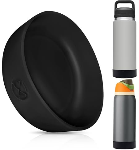 One MissionX Protective Silicone Boot Sleeve Compatible with YETI 46oz 36oz 26oz 18oz 12oz Water Bottles, Anti-Slip Bottom Cover, BPA Free (Black, Fits 36 oz Bottle)