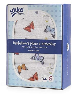 XKKO Windelhose aus Bio-Baumwolle, 120 x 120 cm, Schmetterlinge