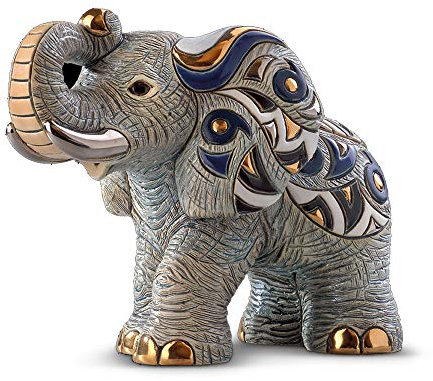 De Rosa Rinconada, Handbemalte Keramikskulptur, Afrikanischer Elefant