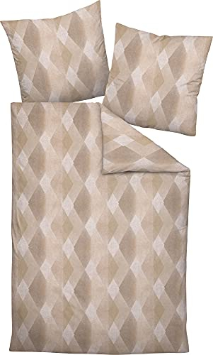 Janine Design Edelflanell Bettwäsche Chinchilla S 78046 Bisquit 1 Bettbezug 155 x 220 cm + 1 Kissenbezug 80 x 80 cm