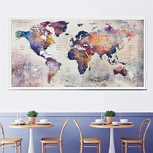 5D Diamond Painting Weltkarte,Diamant Painting Bilder Full Groß,Diamond Painting Set für Erwachsene & Kinder,DIY Vollbohr Kristall Stickerei Kunsthandwerk,Diamant Malerei für Home Wall Déco 40x80cm