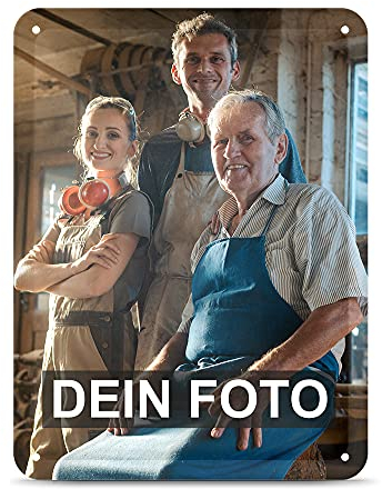 PR Print Royal Blech-Schild selbst gestalten - Metall-Poster mit Foto und Text Bedrucken - Schild A5, 15x20cm, Hochformat I Personalisiertes Geschenk