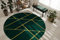rugsx Exklusiv Emerald Teppich Glamour, stilvoll, Marmor, Geometrisch flaschengrün/Gold Kreis 160 cm