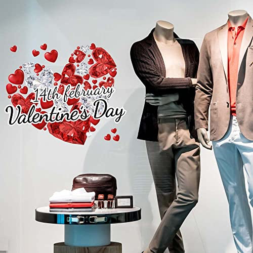 Kina - CRSV0057 Fenster Aufkleber Valentinstag 100% wiederverwendbar Schaufenster Dekoration ohne Kleber und Wiederverwendbar
