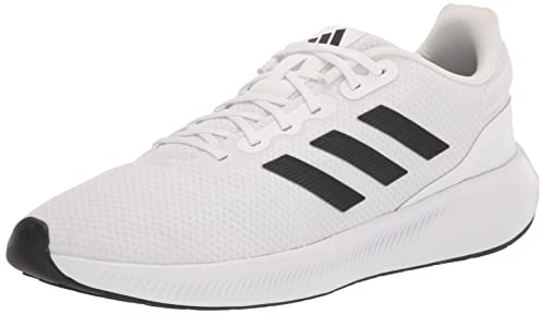 adidas Men's Run Falcon 3.0 Shoe, White/Black/White, 9