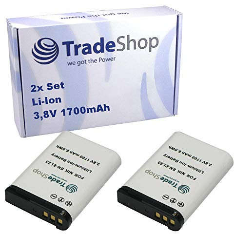 2 batterie di ricambio agli ioni di litio per Nikon EN-EL23, adatte per Nikon Coolpix B700 P900 S810c P610 P600 P610S P900S