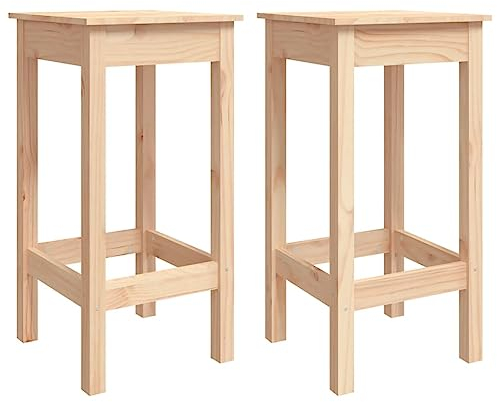 vidaXL 2X Barstuhl Küchenhocker Barhocker Tresenhocker Thekenhocker Tresenstuhl Bistrohocker Bar Stuhl Hocker 40x40x78cm Massivholz Kiefer