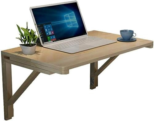 REJOON Folding Wall-Mounted Table Solid Wood Wall Table Dining Table Foldable Computer Desk Learning Table Wall-Mounted Folding Table Study Desk