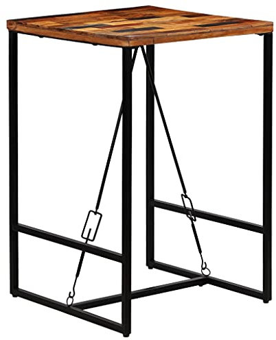 lvssiao Stehtisch Bistrotisch Bartheke Tresentisch, Bartisch Altholz Massiv 70x70x106 cmWohnzimmer Bar Tresen Theke Stehtisch