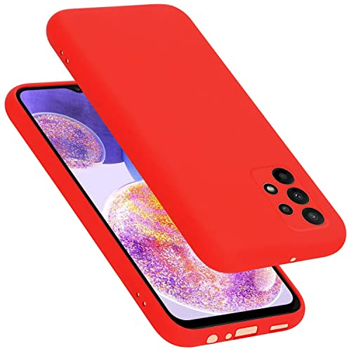 Cadorabo Hülle kompatibel mit Samsung Galaxy A23 4G / 5G Hülle Silikon Handyhülle für Galaxy A23 4G / 5G Case aus flüssigem Silikon- Kratzfeste und stoßfeste dünne TPU Schutzhülle - Liquid ROT