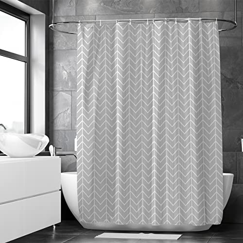 Loti Living Anti-Schimmel Duschvorhang 180x200 cm Graues Muster - Inkl. Ringe - Shower Curtains - Duschvorhang Anti Schimmel - Duschvorhang Badewanne - Duschvorhang Grau - Duschvorhang