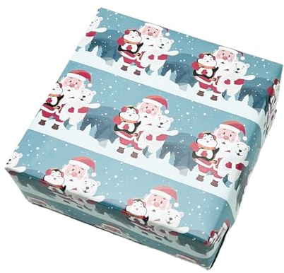 arkamii, Geschenkpapier, Format 86 x 64 cm, Weihnachtsmotiv, 3 Bögen, Großformat (NA12)