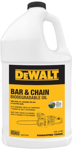 DEWALT Biodegradable Chainsaw Oil – High Performance, Non Toxic Professional Lubricant – Green, Eco-Friendly, Ultraclean, All Season Bar & Chain Lube, 1 GALLON, DXCC1202