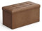 SONGMICS Sitzhocker mit Stauraum, klappbare Sitzbank, 38 x 76 x 38 cm Fußbank, Aufbewahrungsbox, bis 300 kg belastbar, für Wohnzimmer Schlafzimmer Flur, kaffeebraun LSF040K11