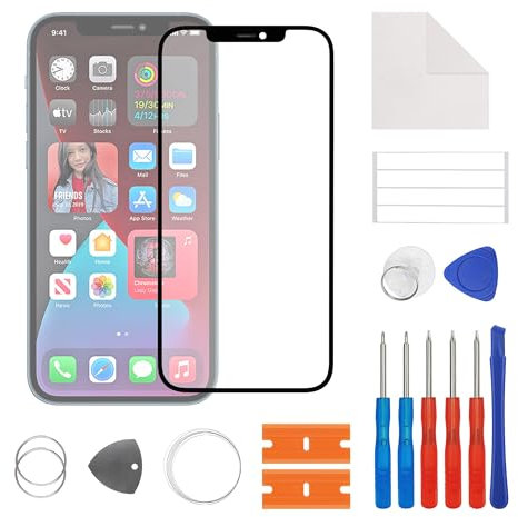 SwarKing New Front Outer Lens Glass Screen Replacement for iPhone 12 Pro max with Free Repair Tools Kit.(No LCD Touch & Digitizer)-(6.7 inch)