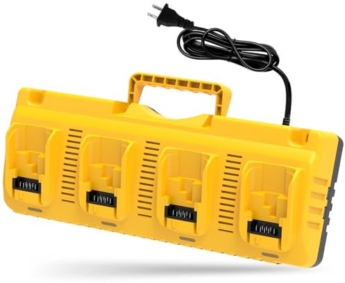 1 Pack 4-Port 12/20V Battery Charger Station Replacement for Dewalt Battery Charger DCB104 Compatible with Dewalt 12V 20V Max Lithium Battery DCB201 DCB204 DCB206 DCB120 DCB127