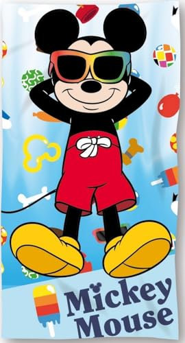 New Discount Strandtuch Mickey Disney oder Badetuch Mickey Disney 70 x 140 cm aus Baumwolle (Mickey-Strandtuch)