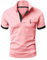 GLESTORE Polo Homme Golf Tennis Manche Courte Casual Sport T-Shirt Coton Vetement Rose XXL