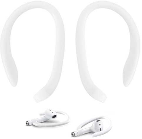 Lot de 1 Paires de Crochets d'oreille Compatibles avec AirPods Pro 3 2 1, Anti-Perte en Silicone pour la Course à Pied Les activités d'exercice, Accessoires Sportifs pour Casque et Écouteurs (Blanc)