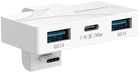 SABRENT USB Type-C 3-Port Gaming Hub pour ASUS ROG Ally - Léger, Portable, Prêt à l'emploi, Chargement 100W PD3.0, Ports USB-A & USB-C (HB-ROAY)