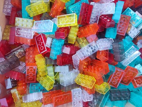 M4D 50 Bausteine Transparent Neon 3001 Transparent Lila Blau Grün Rot Klemmbausteine City (Bunt Gemischt 2)