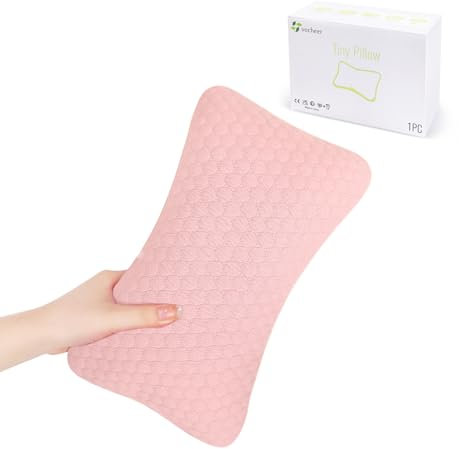 vocheer Kleine Kissen zum Schlafen, 27,9 x 17,8 cm, Mini-Reisekissen, winzige Kissen für Nacken, Handgelenk, Lendenwirbelsäule und Knie, Haustierkissen, Baumwolle, maschinenwaschbar, Rosa, 1 Stück