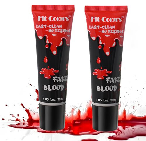 Halloween Maquillage Effets Spéciaux,Faux Sang Effet Spécial,2 Pcs Faux Sang 30ml,Faux Sang Coagulé Halloween Realiste,Fake Blood pour Carnaval,Faux Sang pour Effets Spéciaux,Sang de Scène