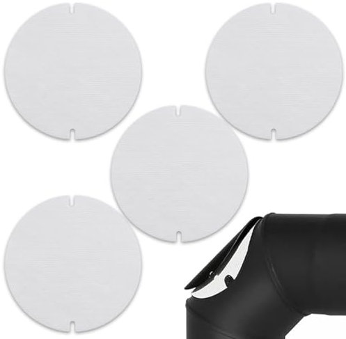 4 Stück Flam Dichtung,Ofenrohr Dichtung,Flachdichtung,Rohrdichtung zum Zuschneiden,Dichtung für Ofenrohr-Klappen,Hitzebeständig bis 1250°C,Weiß (155 * 2mm)