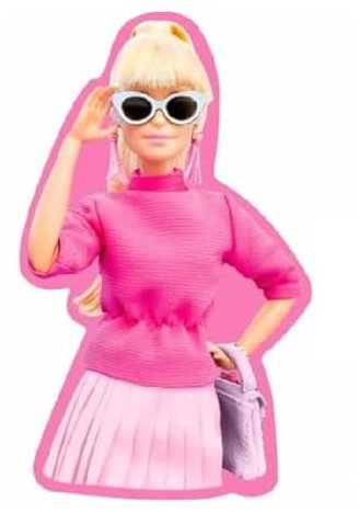 ILS I LOVE SHOPPING Cuscino 3D Shaped Sagomato peluche per Bambini in Poliestere con la Forma sagoma Personaggio (per BARBIE)