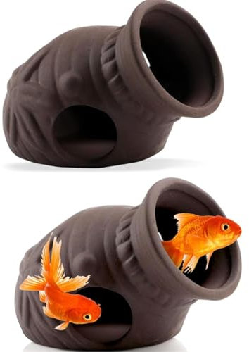 Grotte d'aquarium, 2Pièces Décoration d'aquarium Grottes en Roche Les Aquariums Décoratifs et Les Pièces d'Eau Constituent un Habitat ,pour Les Poissons pour Aquarium à Poissons Décoration D'aquarium