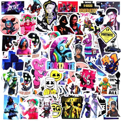 100pcs Fort-nit Stickers, Game Stickers Waterproof Vinyl Cartoon Stickers for Party Bags Water Bottles Laptop Luggage Scrapbook Guitar(Plumber)