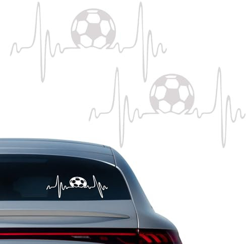 Car Stickers and Decals, 2 pcs White Hollow Football Pattern Funny Car Stickers Self Sticky Waterproof Stickers for Car Windows Body Bumper