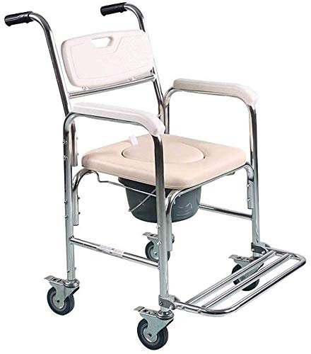 Siège de Toilette pour Fauteuil Roulant pour Personnes âgées, Tabouret de Bain pour handicapés, Toilettes de Salle de Bain avec Douche, Fauteuil Roulant Assis e