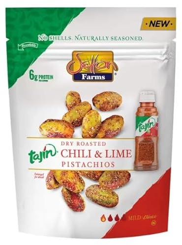 Tajin Chili & Lime Pistachios, 567g – Roasted Pistachios with Bold Chili and Zesty Lime Seasoning, Perfect for Snacking, Sharing, and Entertaining, Premium Quality Gourmet Nuts