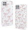 Phoona 2 packs Phone Case for Samsung Galaxy A22 5G 6,6'', Bow Print with Cute Aesthetic Design Pattern Clear Transparent Cover, Soft Shockproof Protective Bumper Slim Funda for Women Girls, 06