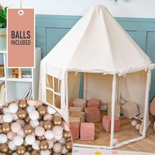 KiddyMoon Spielzelt Kinderzelt Mit 100 Bälle Faltbare Für Kinder Pavillon Förmiges Kinderhaus Leicht Zu Montieren Zum Spielen Für Drinnen Und Draußen