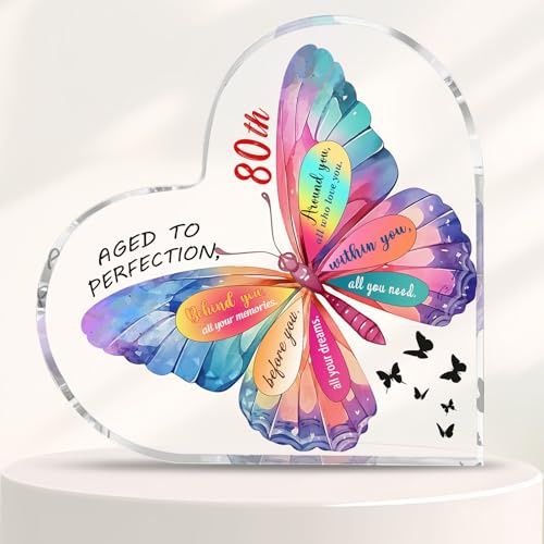 80th Birthday Gifts for Women, 1946 Birthday Gift 80th Birthday Plaque 4x 4 Acrylic Sign Presents for 80 Year Old Woman