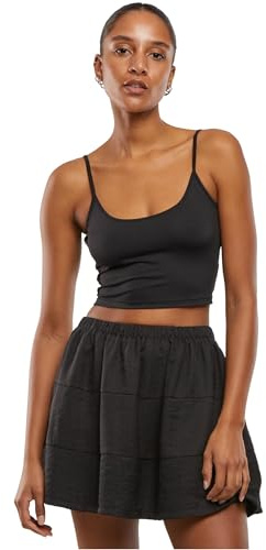 Urban Classics Damen T-Shirt 94% Polyamid, 6% Elastan Schwarz XS