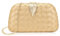 Milisente Clutch Bags For Women Woven PU Leather Wedding Evening Bag Metallic Leaf Clasp Closure (Gold)