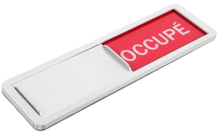 DIKACA Cartel Señalizador Deslizante para Puerta Baño y Oficina Indicador Estado Ocupado o Colores Visibles Rojo y Verde Diseño Elegante y Fácil Limpieza para Habitaciones y Hoteles