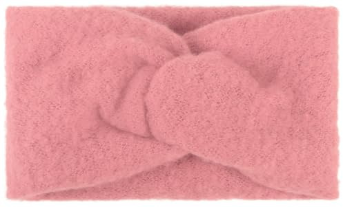 styleBREAKER Damen Feinstrick Stirnband Twist Knoten Winter, Rose | Eng anliegendes Polyacryl-Gewebe für 49-54 cm Kopfumfang (auch Kinder), schützender Mützen-Ersatz, 30°C Maschinenwäsche.