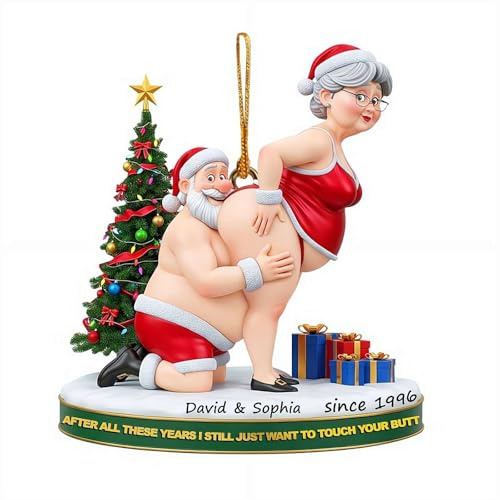 Ich möchte mit dir alt Werden, individuelles Acryl-Ornament für Paare,Weihnachtsschmuck für ungezogene alte Paares, personalisierte Geschenke,Weihnachtsschmuck ältere Paare,Geschenke