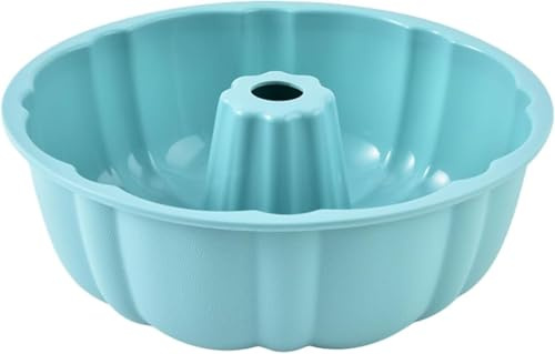 CUEMOON Gugelhupfform Silikon Blau, Ø 25 cm Silikon Kuchenform Antihaft, Gugelhupf Backform, Gugelhupfform Groß Wiederverwendbare, für Diy Backen, Kuchen, Götterspeise, Gelatine, Brot