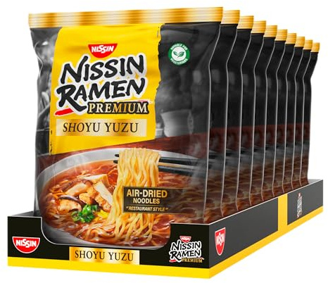 Nissin Ramen Premium Shoyu Yuzu, Restaurant-Style Ramen 10er Pack